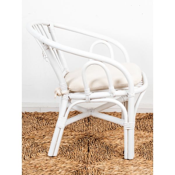 Fauteuil enfant en rotin laqué blanc Putih - 5