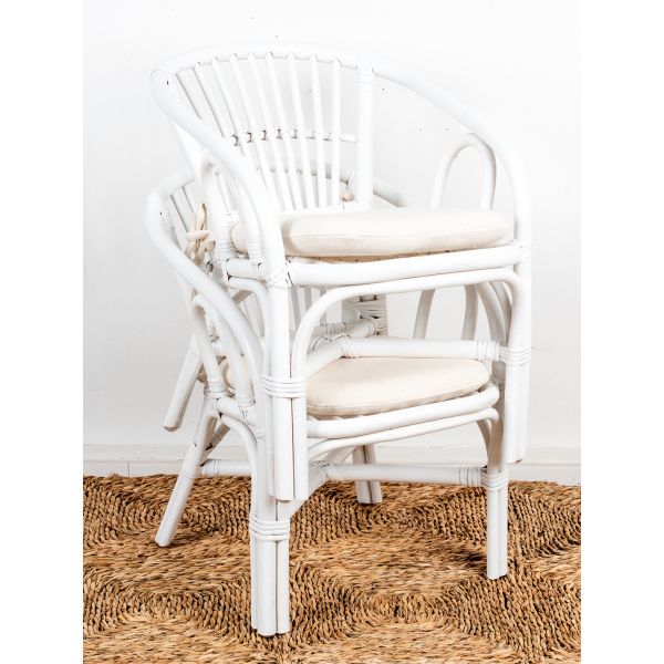Fauteuil enfant en rotin laqué blanc Putih - 7