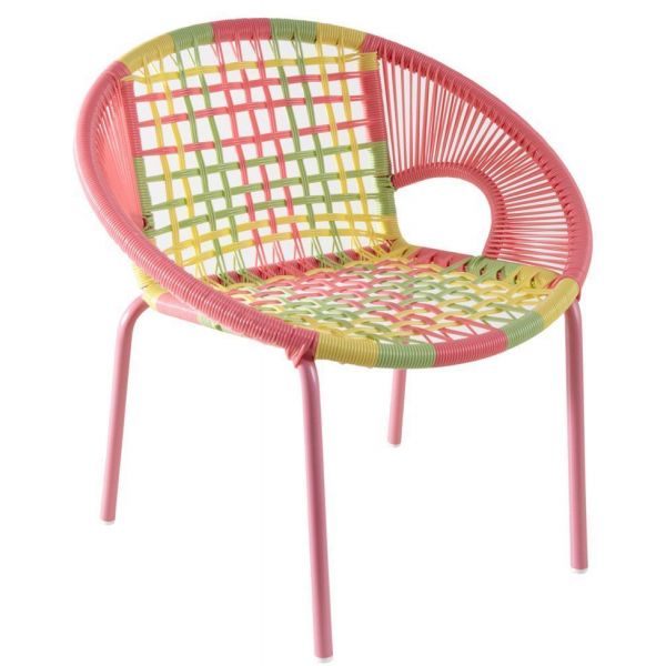 Fauteuil enfant multicolore en polyrésine