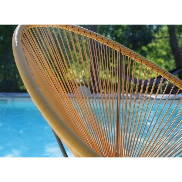 Fauteuil fil de jardin en métal et résine tressée Rio (Lot de 2) - Alizé