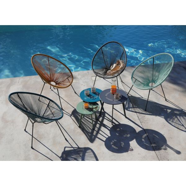 Fauteuil fil de jardin en métal et résine tressée Rio (Lot de 2) - PROLOISIRS