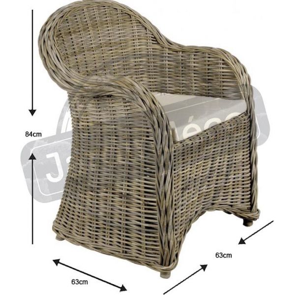 Fauteuil gris en poelet Arthur - AUBRY GASPARD