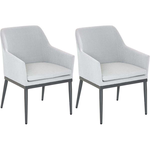 Fauteuil de jardin en aluminium et textilène (Lot de 2)