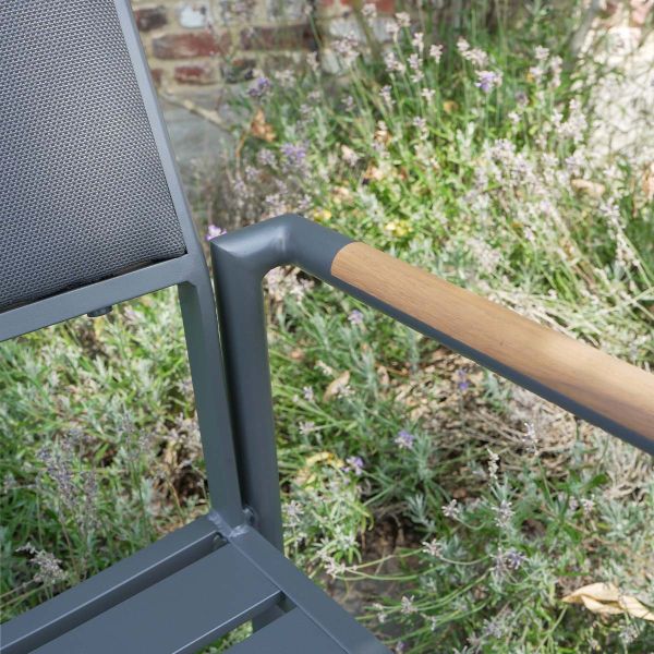 Fauteuil de jardin en aluminium et textilène renforcé Piana - 7
