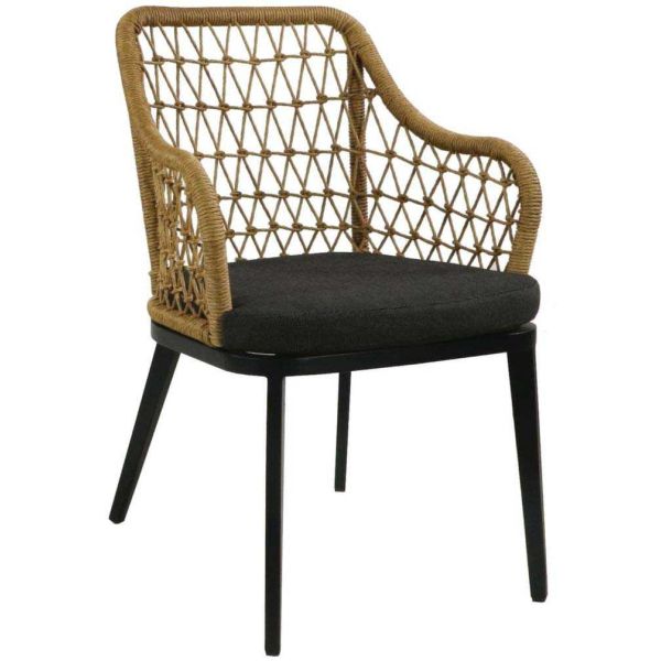 Fauteuil de jardin aluminium et tressage Milan