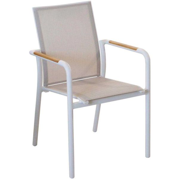 Fauteuil de jardin empilable en aluminium Aroha