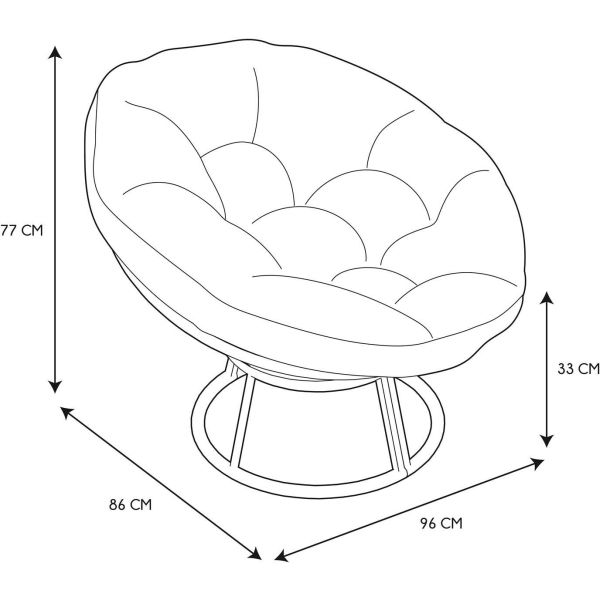 Fauteuil de jardin rotatif avec coussin Cancun - CMP-4400