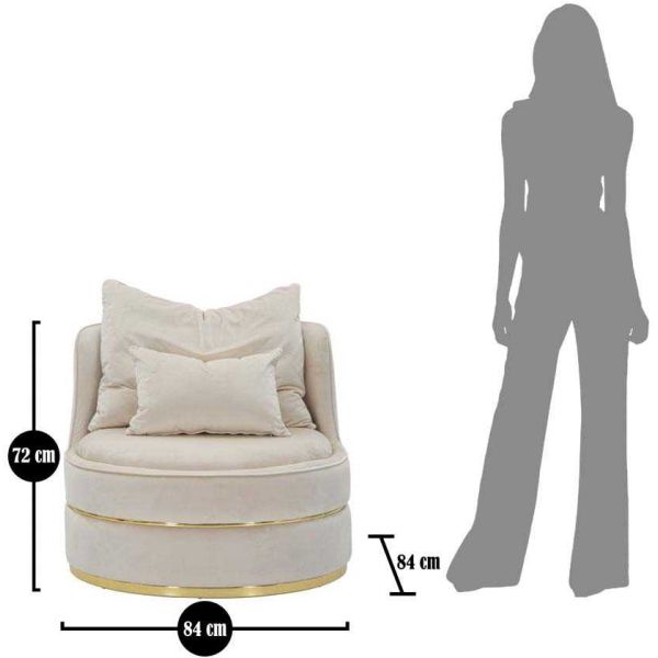 Fauteuil lounge en tissu Paris 84 x 72 cm - MAU-0182