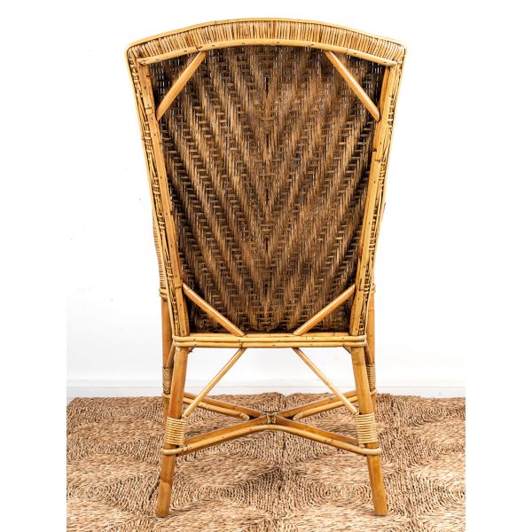 Fauteuil en manau et lame de rotin antique - 199