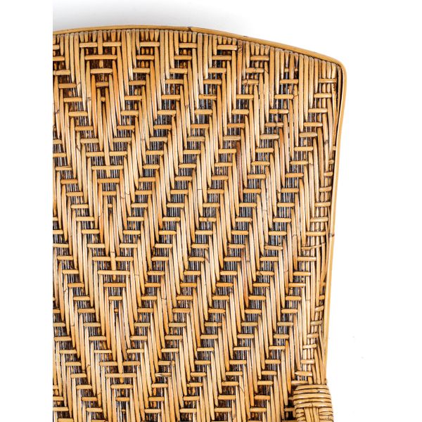 Fauteuil en manau et lame de rotin antique - AUB-0442