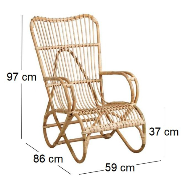 Fauteuil en manau naturel Taman - AUB-2182