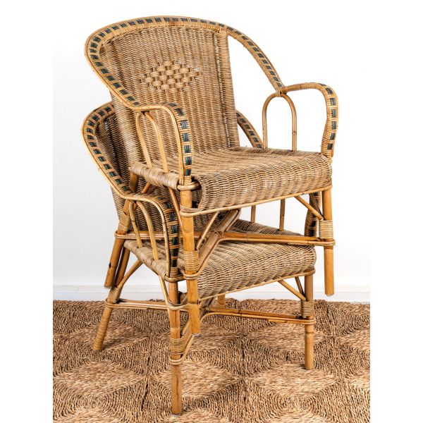 Fauteuil en manau et rotin Victor - 8