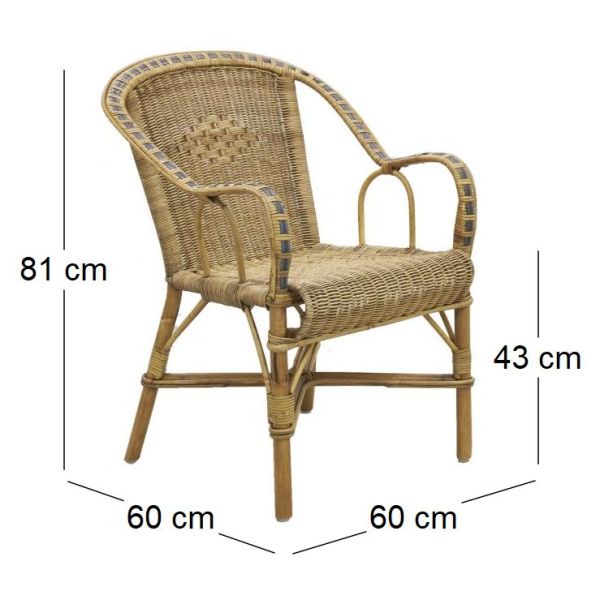 Fauteuil en manau et rotin Victor - AUB-1072