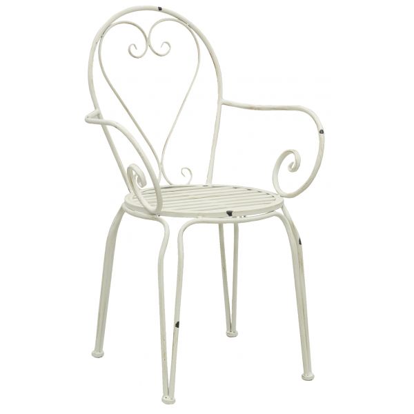 Fauteuil en métal blanc 