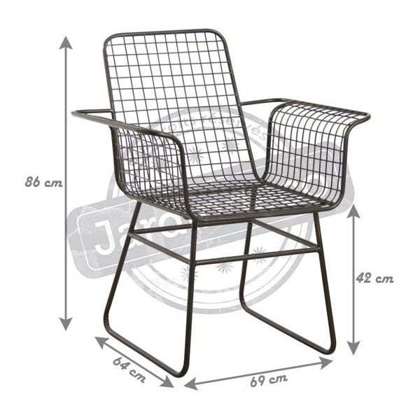 Fauteuil en métal noir antique - AUB-2396