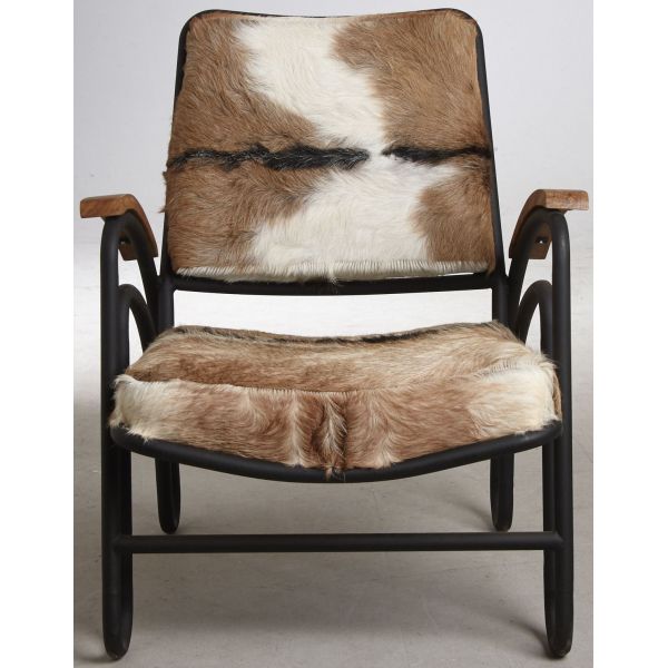 Fauteuil métal et peau de chèvre - 365