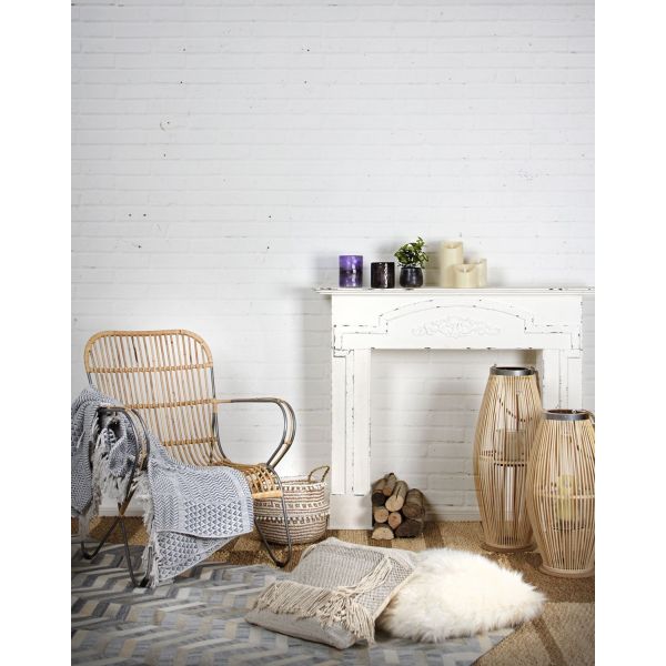 Fauteuil en métal et rotin naturel - AUBRY GASPARD