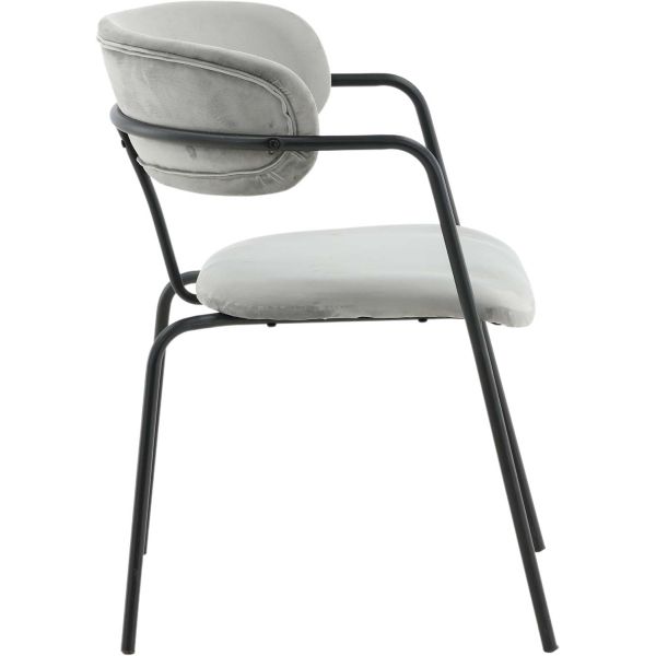 Fauteuil en métal et velours Arrow (Lot de 2) - 6