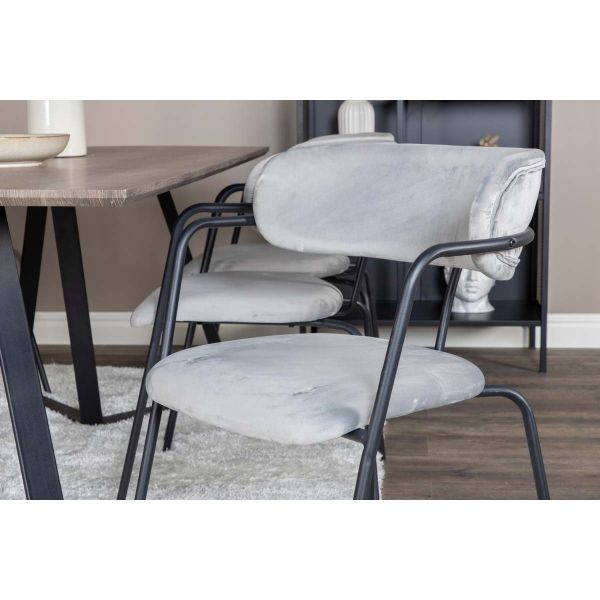 Fauteuil en métal et velours Arrow (Lot de 2) - Venture Home