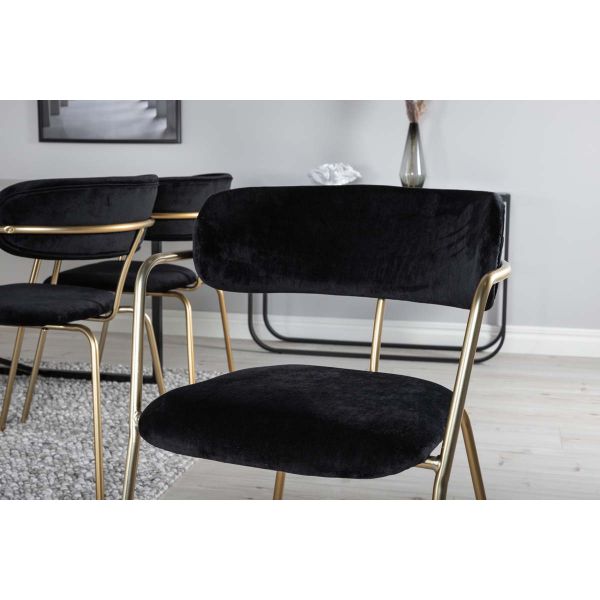 Fauteuil en métal et velours Arrow (Lot de 2) - Venture Home