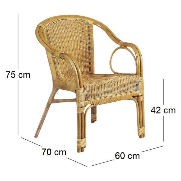 Fauteuil en moelle de rotin Eden - AUB-1106