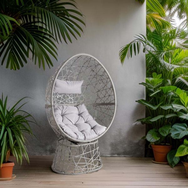 Fauteuil oeuf pivotant en polyrésine - AUBRY GASPARD