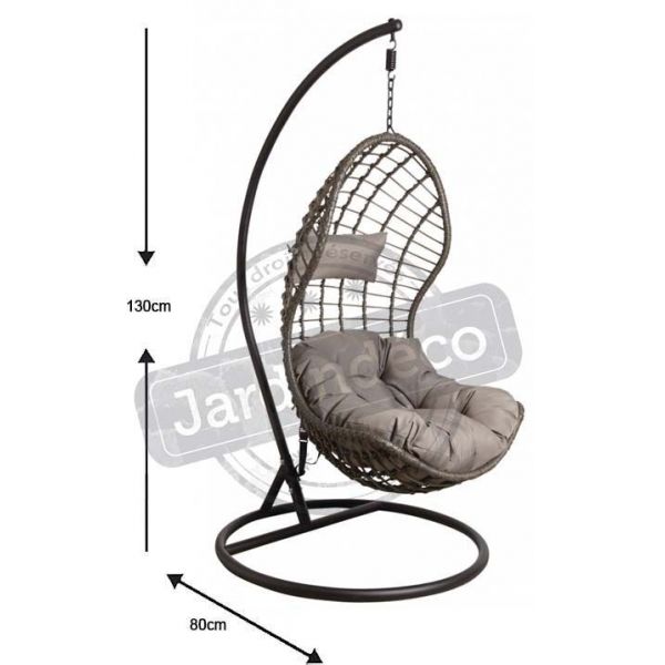 Fauteuil oeuf en polyrésine et acier réglable - AUB-3199