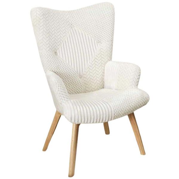 Fauteuil patchwork blanc Helsinki