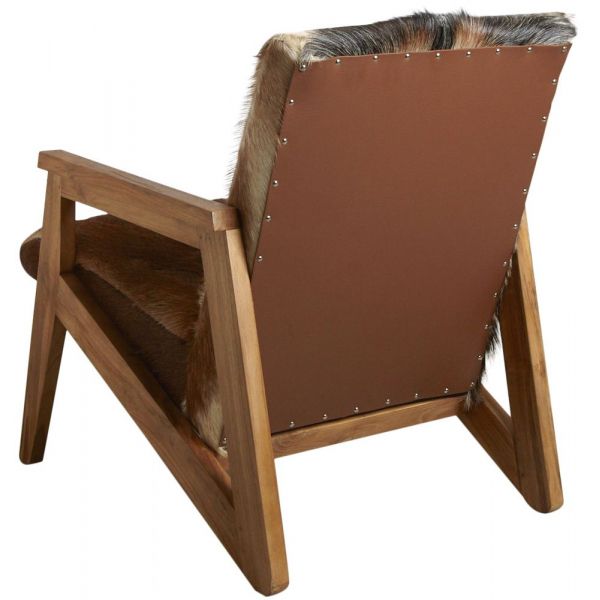 Fauteuil en peau de chèvre marron - 409