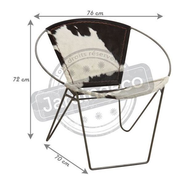 Fauteuil en peau de vache et métal - AUBRY GASPARD