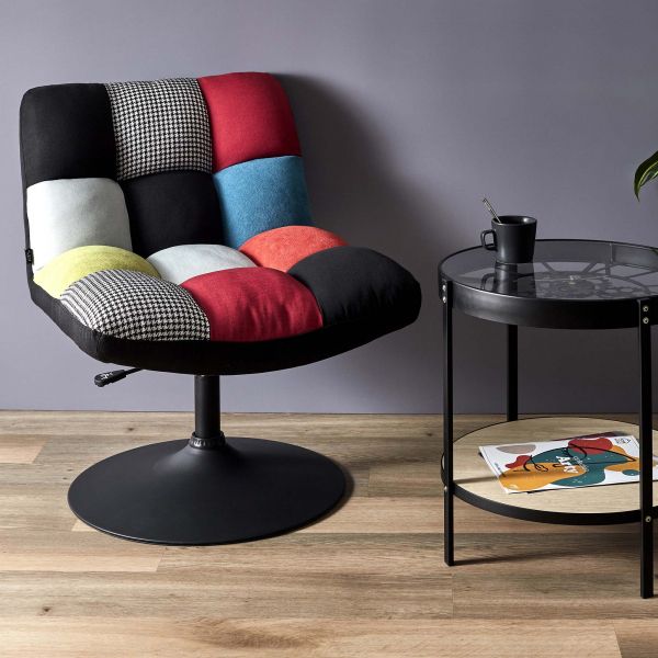 Fauteuil pivotant en tissu Anton - THE HOME DECO FACTORY