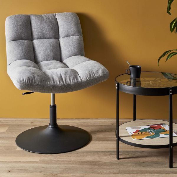 Fauteuil pivotant en tissu Anton - THE HOME DECO FACTORY