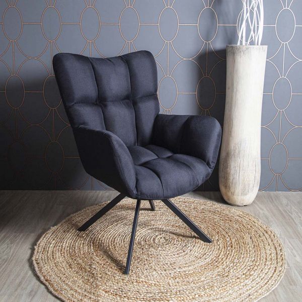 Fauteuil pivotant en tissu Washington - THE HOME DECO FACTORY
