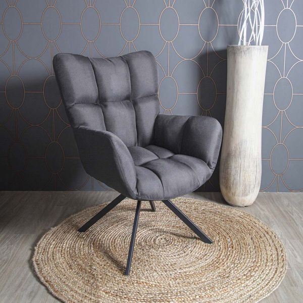 Fauteuil pivotant en tissu Washington - THE HOME DECO FACTORY