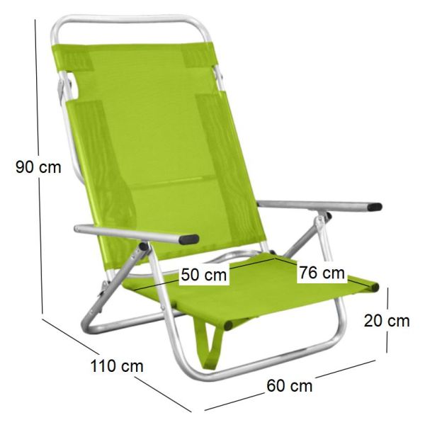 Fauteuil de plage en aluminium Maribel - HEVEA