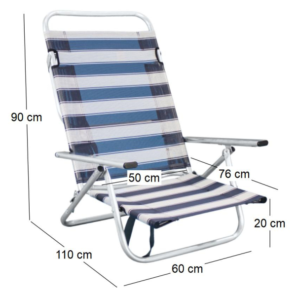 Fauteuil de plage en aluminium Maribel - HEVEA