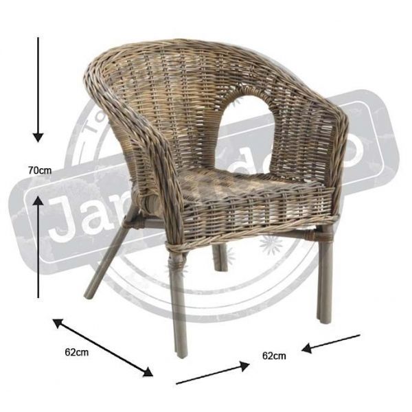 Fauteuil en poelet gris Véranda - AUB-0680