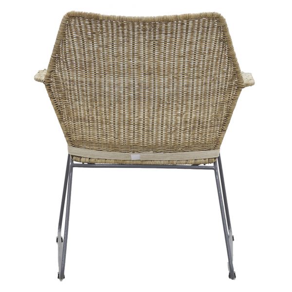 Fauteuil en poelet gris et métal - 6