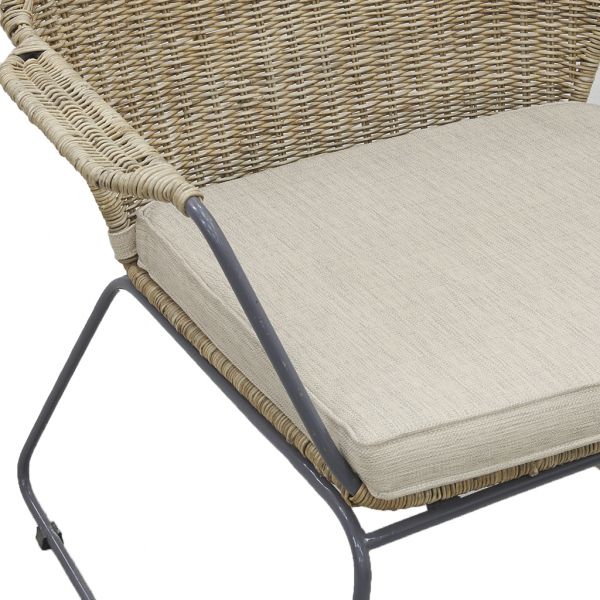 Fauteuil en poelet gris et métal - 149