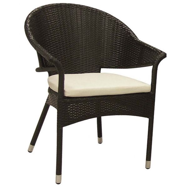 Fauteuil en polyrésine noir Lune