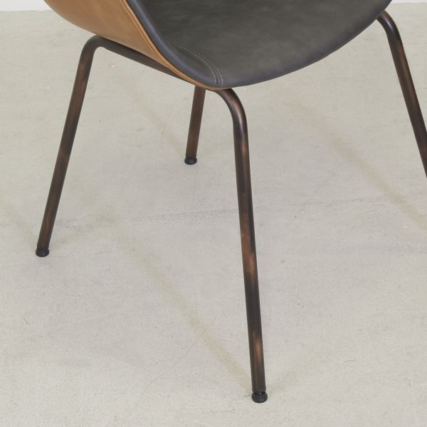 Fauteuil en polyuréthane camel et gris - 179