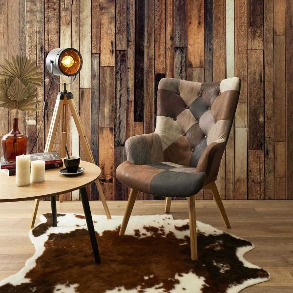 Fauteuil en polyuréthane patchwork Helsinki - THE HOME DECO FACTORY
