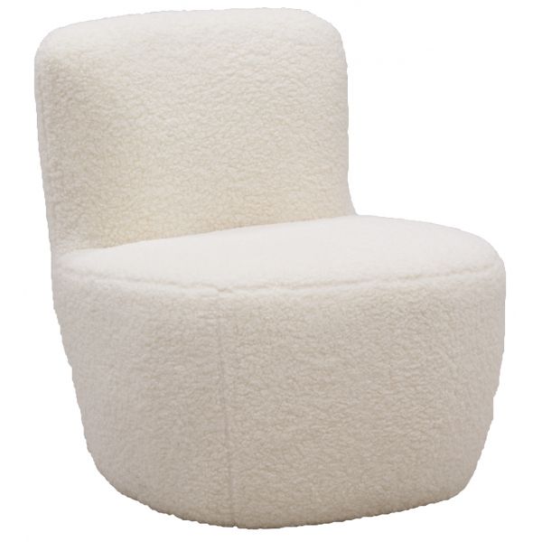 Fauteuil pouf en polyester et bois Nuage