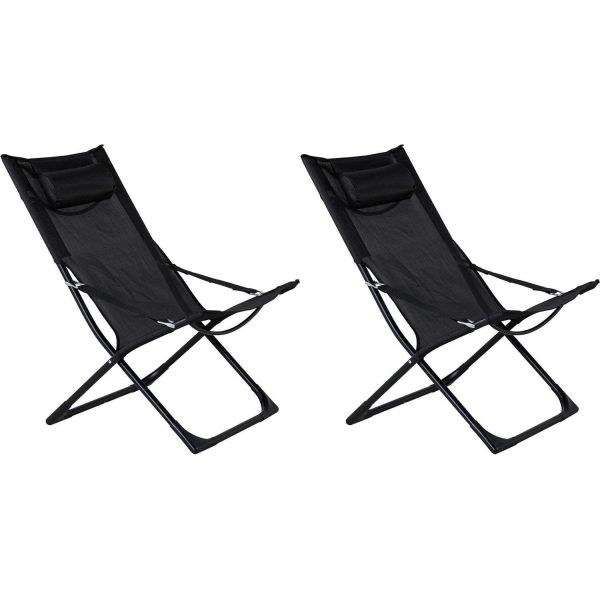 Fauteuil relax de jardin pliant Seville (Lot de 2)