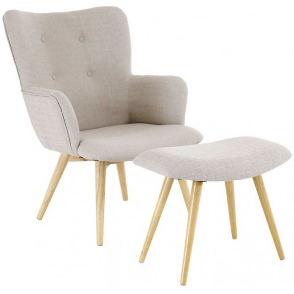 Fauteuil avec repose pieds Stockholm