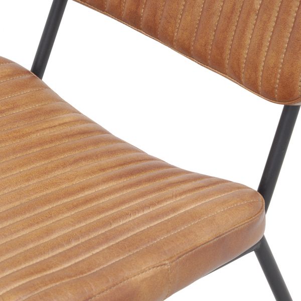 Fauteuil et repose-pieds en cuir  de buffle pleine fleur - 395