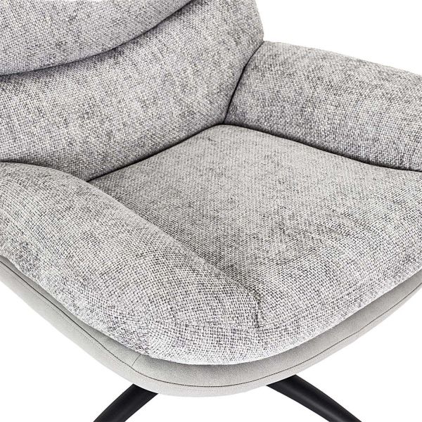 Fauteuil et repose pieds en tissu William - 8