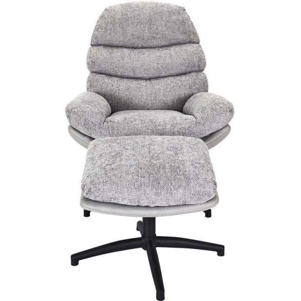 Fauteuil et repose pieds en tissu William - 299