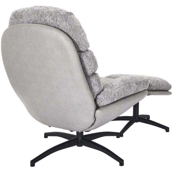 Fauteuil et repose pieds en tissu William - 5
