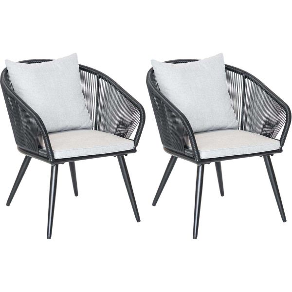 Fauteuil en résine tissée et aluminium Comores (Lot de 2)